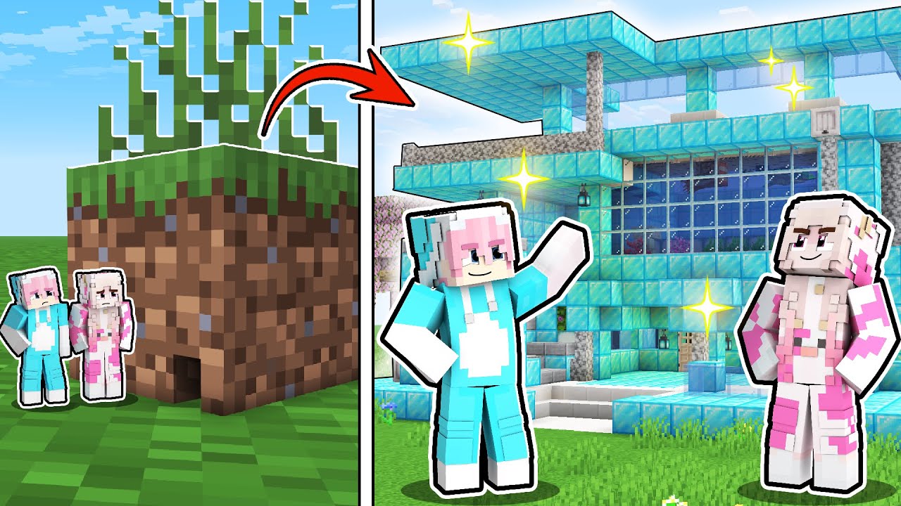 MOMON & ATUN BANGUN RUMAH DARI PALING MISKIN MENJADI SULTAN di MINECRAFT ft @BANGJBLOX