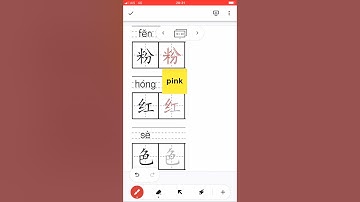 Chinese Characters 粉红色 Chinese #Character #how towrite #write #Chinese #HSK #trainchinese #stroke