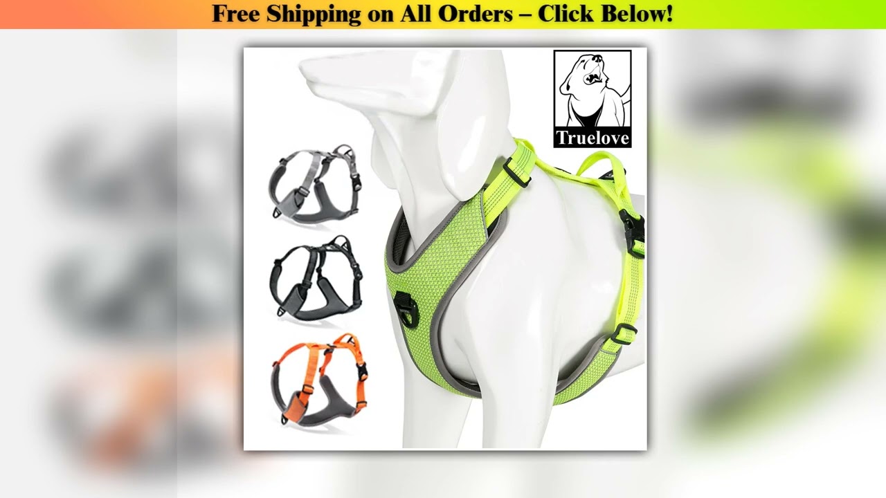 Truelove Dog Harness Reflective No Pull Small Medium Large Vest Quick Adjustbale Matching Leash