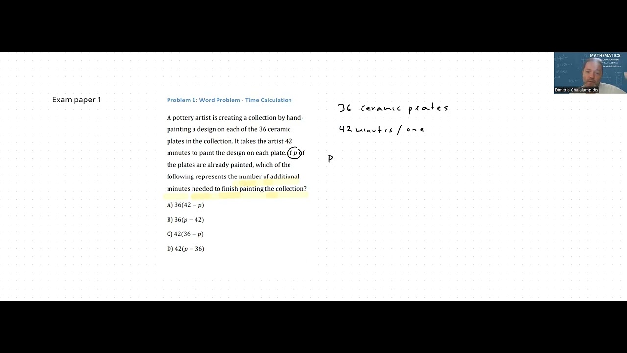 SAT prep 360 s1e1 Word problem Time Calculation - YouTube