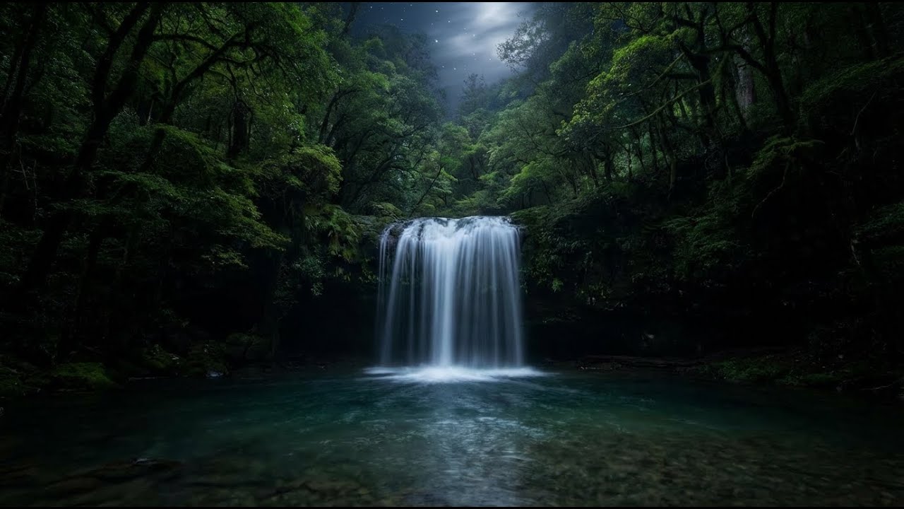 Deep Sleep Waterfall Sounds at Night | Calm Nature Medichine