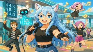 Dance Energy Full At The Gas Station Mimi And Botly Bring Anime Song, Dance Glowing Aesthetics
