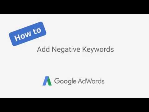 How to add negative keywords