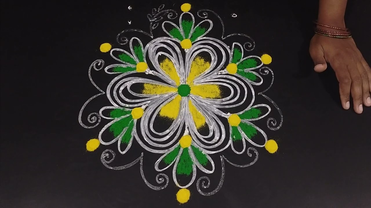 Simple&easy rangoli designs, Muggulu with dots, Daily kolam& rangoli, Muggulu,Flower kolam& rangoli.