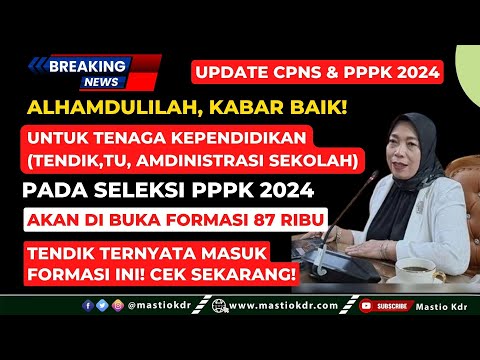 Alhamdulilah, Formasi Tendik/TU/Administrasi Sekolah Pada Seleksi PPPK 2024 Akan Dibuka 87 Ribu.