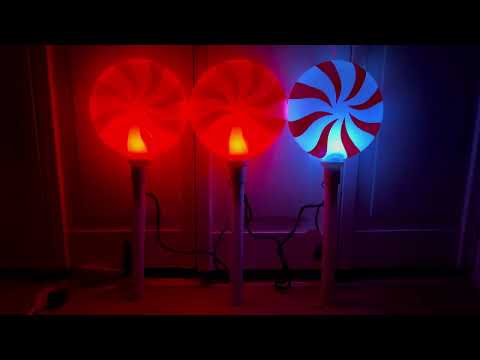 🎄Lowe’s 2024 NEW Gemmy Lollipop Peppermint Lightshow Christmas Pathway Markers!🎄
