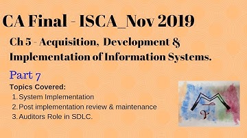 ISCA_Ch 5_Part 8 - CA Final (Old)- Acquisition, Development & Implementation of IS