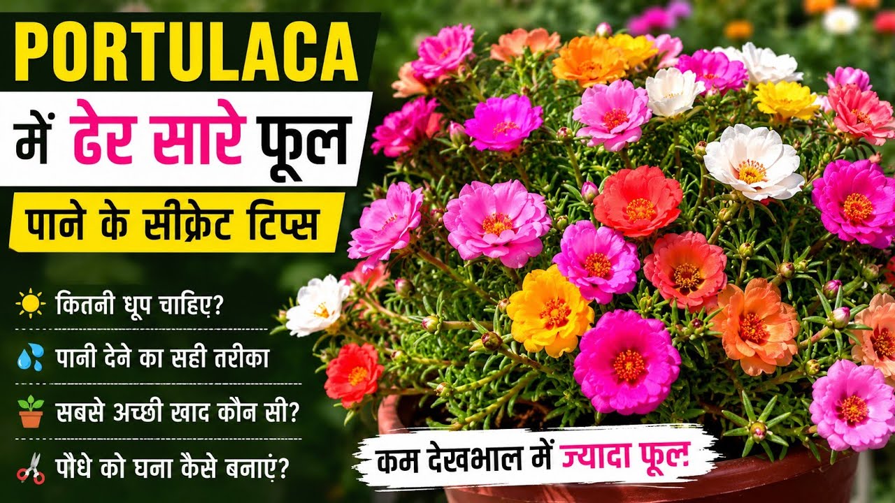 Portulaca Care Guide for Beginners | Soil, Water, Sunlight & Fertilizer Tips #garden #nature #soil (video lesson)