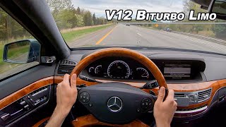 2012 Mercedes Benz S65 AMG  V12 Biturbo ROCKET LIMO POV Drive  (Binaural Audio)