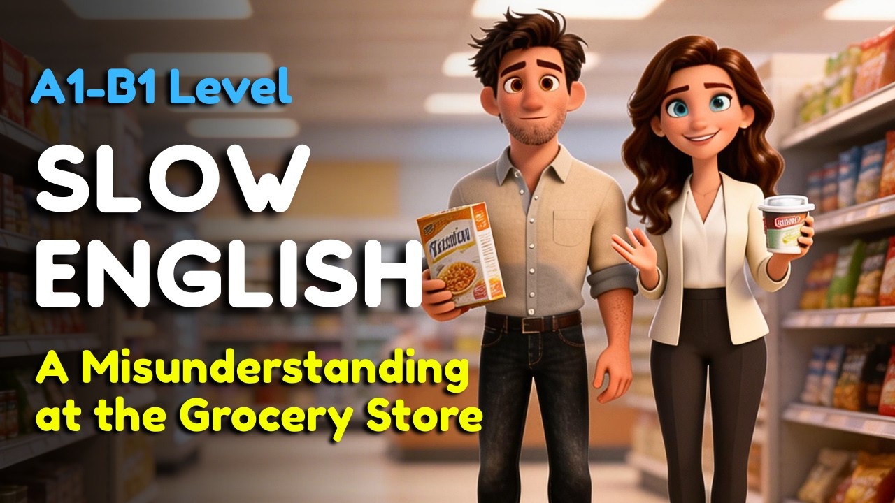 A Misunderstanding at the Grocery Store | Easy English Listening for Beginners (A1–B1)