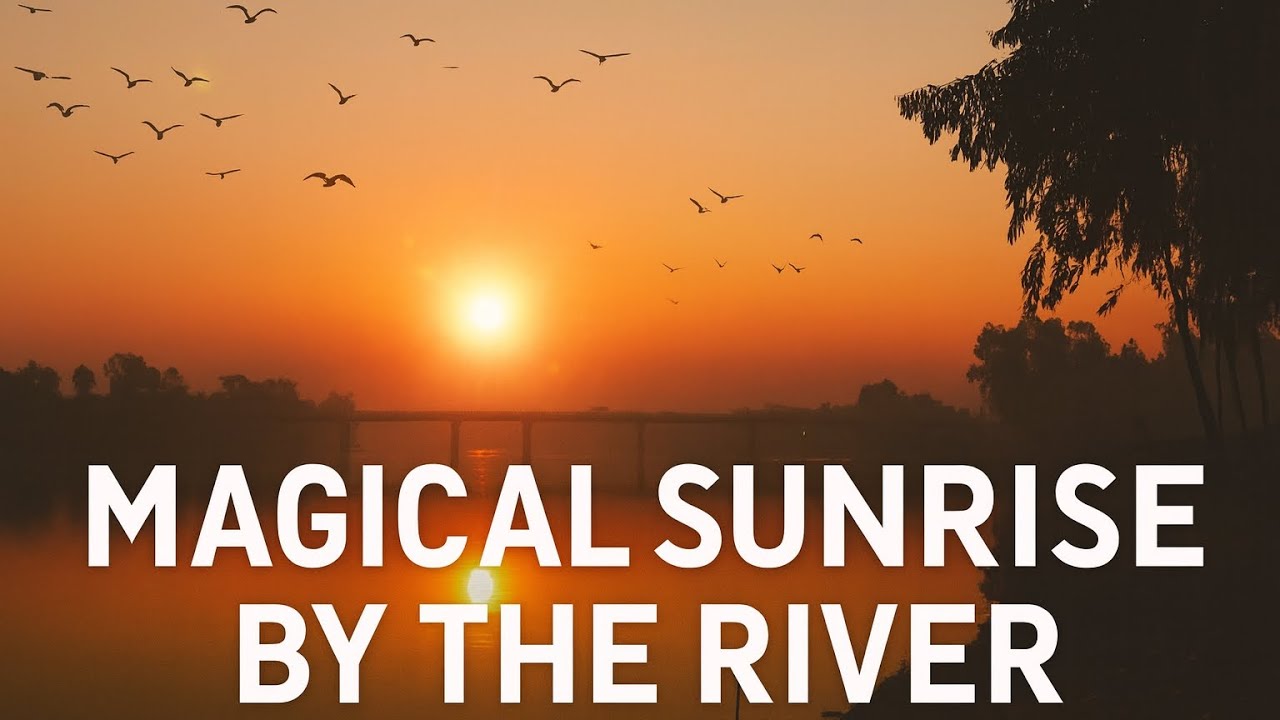 4K Magical Sunrise Over the River | Flying Birds, Morning Calm & Dreamy Alan Walker Vibes