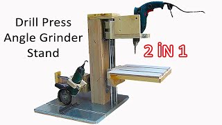 2-in-1 Drill Press And Angle Grinder Stand / 2&#39;si 1 Arada Matkap Ve Taşlama Standı