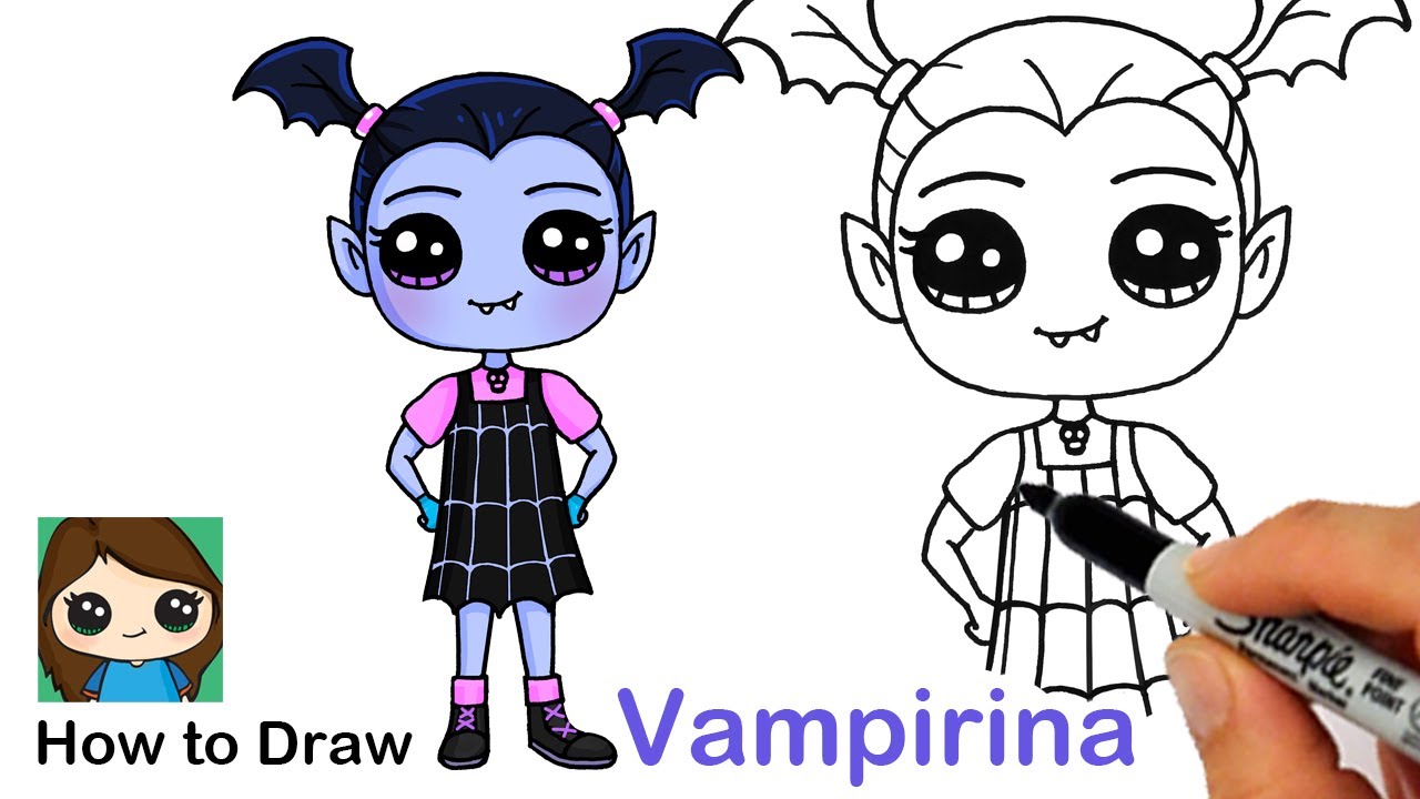 How to Draw vampire cute drawing Cute Halloween Art Tutorial