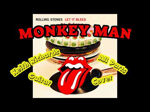 The Rolling Stones - Monkey Man (Let It Bleed) Keith Richards All Guitar Parts Cover