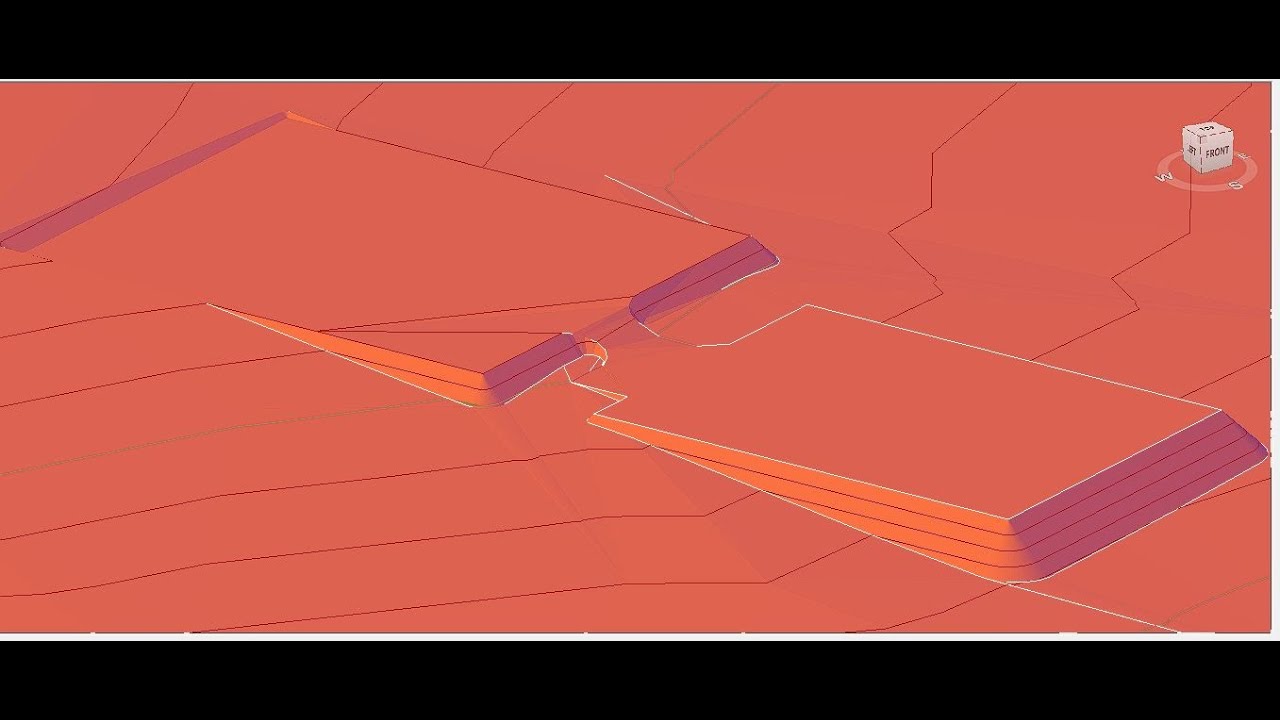 Platô composto  por duas elevações (Feature line, Grading) no AutoCAD Civil 3D 2020