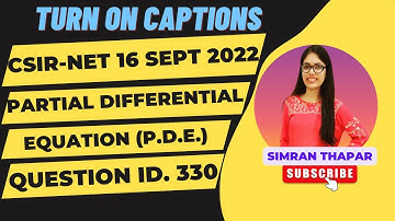 PARTIAL DIFFERENTIAL EQUATIONS | CSIR-NET JUNE 2022 | Question.ID 330 #csirnet2023 #csirnetjrf #gate