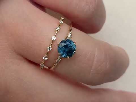 Blue Sapphire Poppy Seed Engagement Ring By Melanie Casey Fine Jewelry