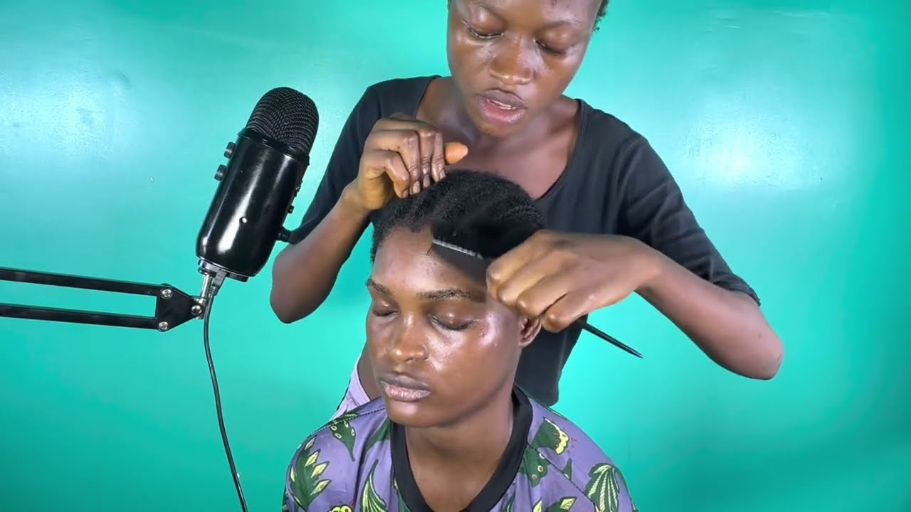 ASMR 😴scalp scratching on adijat with different asmr tools,scalp picking and scalp blowing for sleep