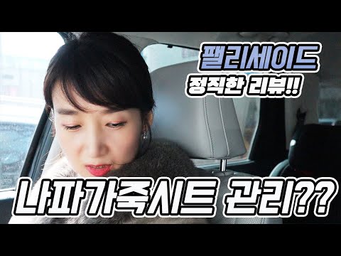 (리뷰) 팰리세이드 나파가죽시트 네이비/웜그레이 얼룩이 벌써?!! 아이둘 가족의 실제차 실내 점검해봤습니다.