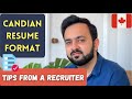 How to make a CANADIAN STYLE RESUME? | Tips from a Recruiter