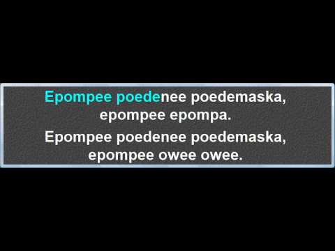 Epompee Poedenee Poedemaska, instrumentaal met karaoke tekst