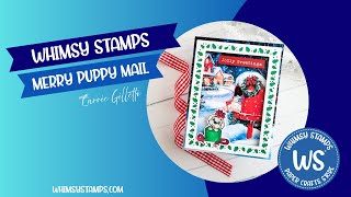 Whimsy Stamps Merry Puppy Mail Card @whimsystampsvideo