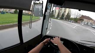 Driving a city bus to the bus depot without talking