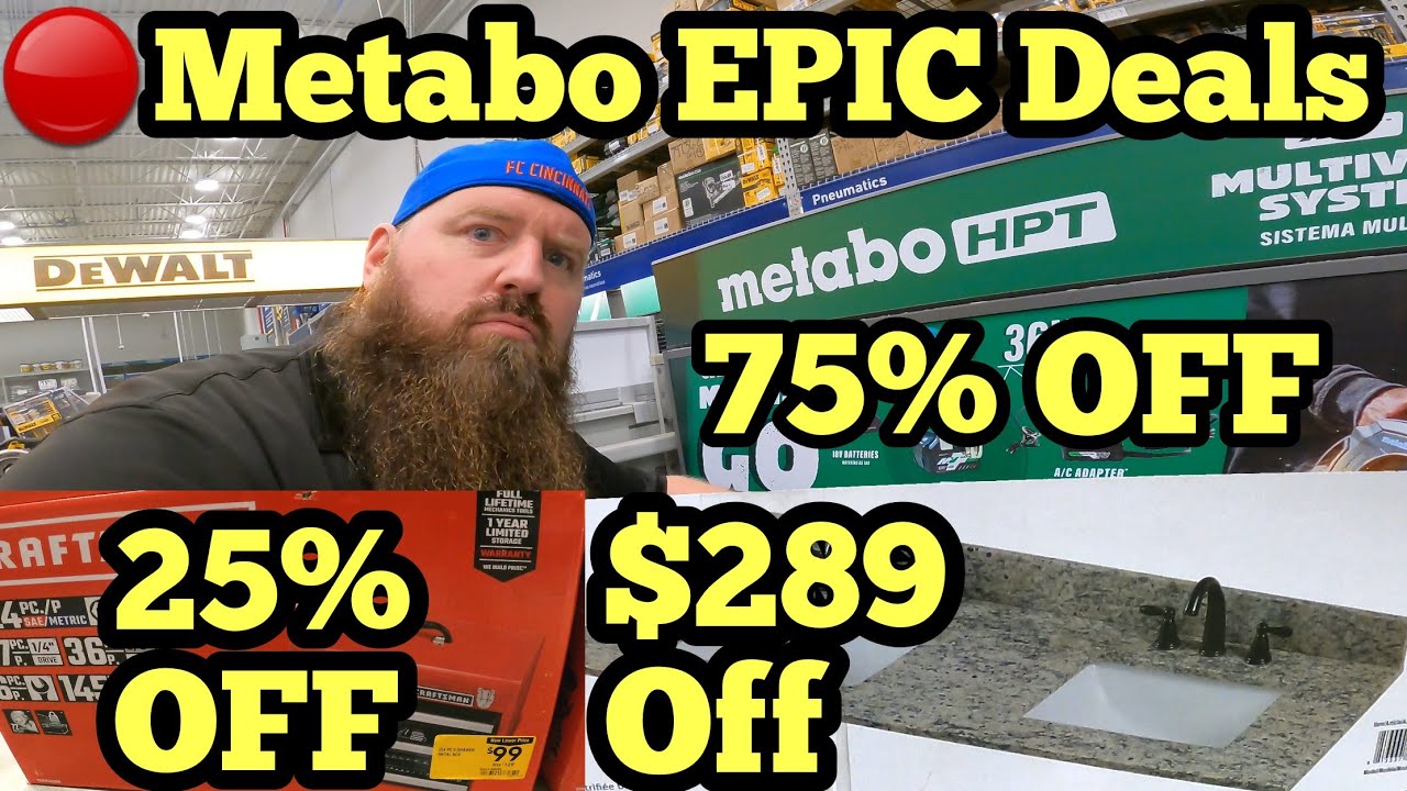 🏃‍♀️75 NEW Lowe's Tool Deals 75% Off  Metabo Power Tools & Quartz Vanity