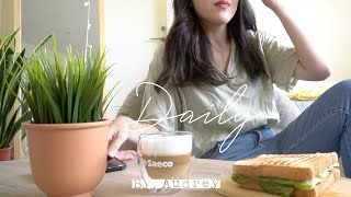 Aü Daily｜自製雲朵咖啡☕️、鐵鍋熱壓吐司🥪、種地瓜葉👩🏻‍🌾
