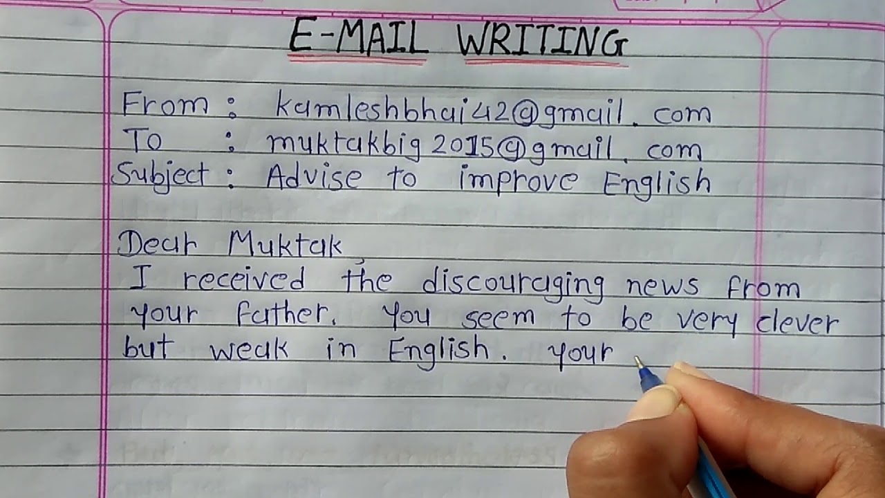 How to write e-mail writing advise to improve english  email writing