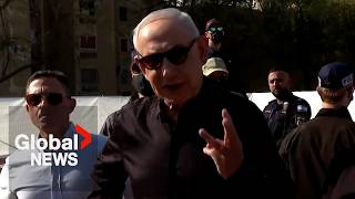 Thumbnail for Netanyahu vows to "complete all missions" during visit to Iranian missile strike site