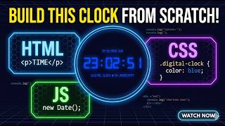 Build a Digital Clock with HTML, CSS, and JavaScript | Step-by-Step Tutorial | Codewithajoydas