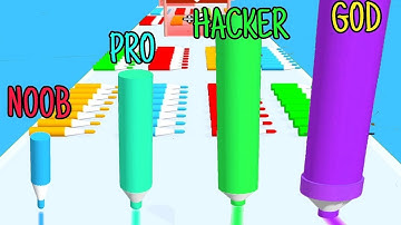 Crayon Rush 3D in NOOB vs PRO vs HACKER vs GOD