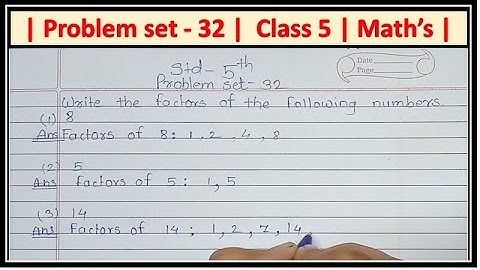 Problem set 32 standard 5th Maths multiples and factors Maharashtra state board
