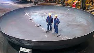 Fantastic Heavy Duty Industry Production: Huge Dish Head Manufacturing By Flanging Pressing Machine