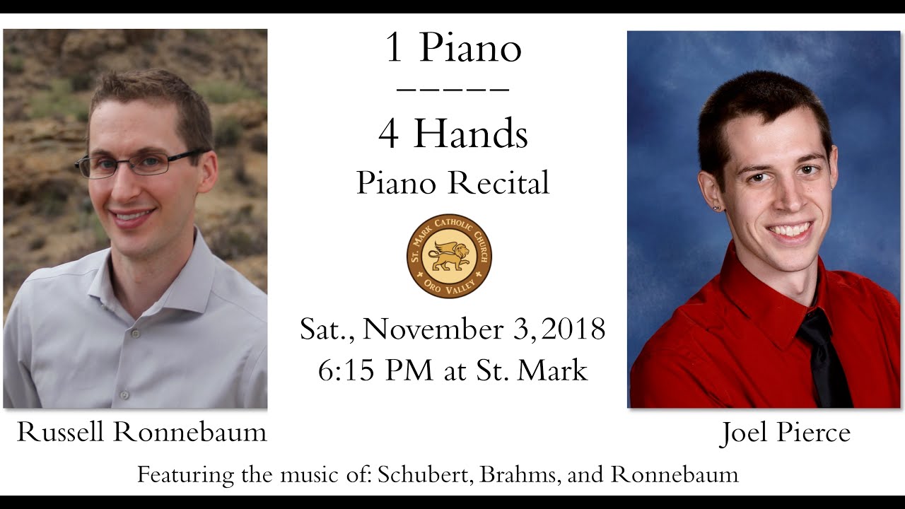 Russell Ronnebaum & Joel Pierce, 4-hand piano at St Mark Catholic Church (11-3-18)