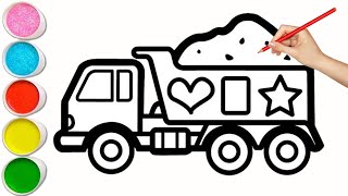 How to draw A Sand Truck For Kids | Easy Drawing stepbystep Guide