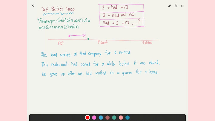 Past perfect tense ตัวอย่าง ประโยค