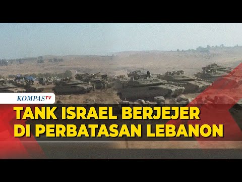 Penampakan Tank Israel Berjejer di Perbatasan Lebanon