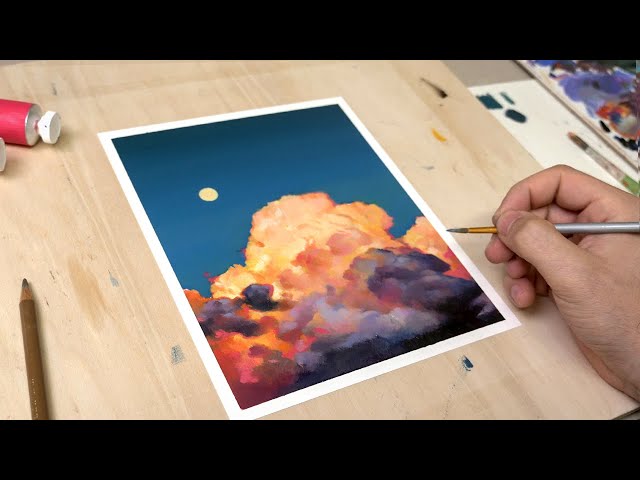 How I paint GLOWING clouds || OIL PAINTING TUTORIAL