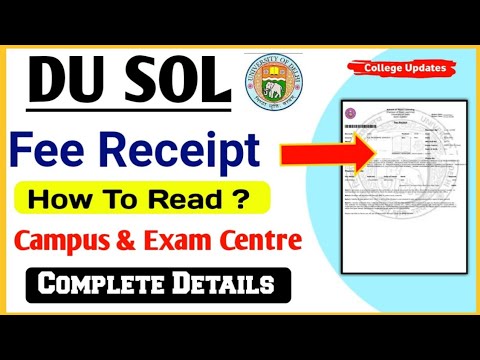 How to Read SOL Fees Receipt | Du Sol Fee Receipt - Complete details | how to download fee receipt