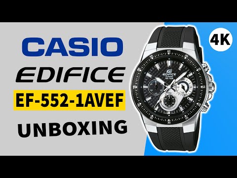 Casio Edifice EF-552-1AVEF YouTube - Unboxing 4K