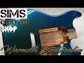 Warmoth Stratocaster guitar body - Blue to green color shift paint job