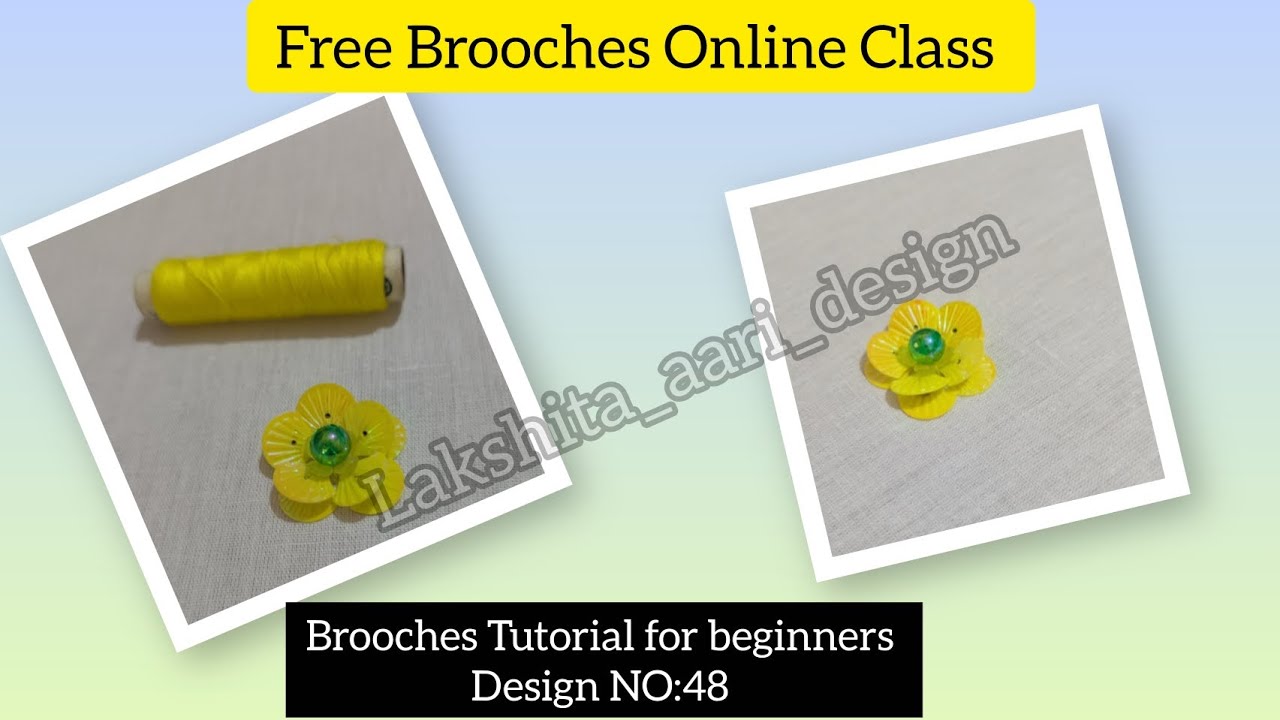 Free Brooches Tutorial for beginners 48# shell sequence flower work #brooches #freebroochesclass#how
