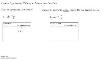 8.1 Inverse Sine, Cosine, and Tangent Functions Video 2