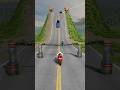 Cars Bike & School Bus vs Chained Bollards Poles - BeamNG.Drive