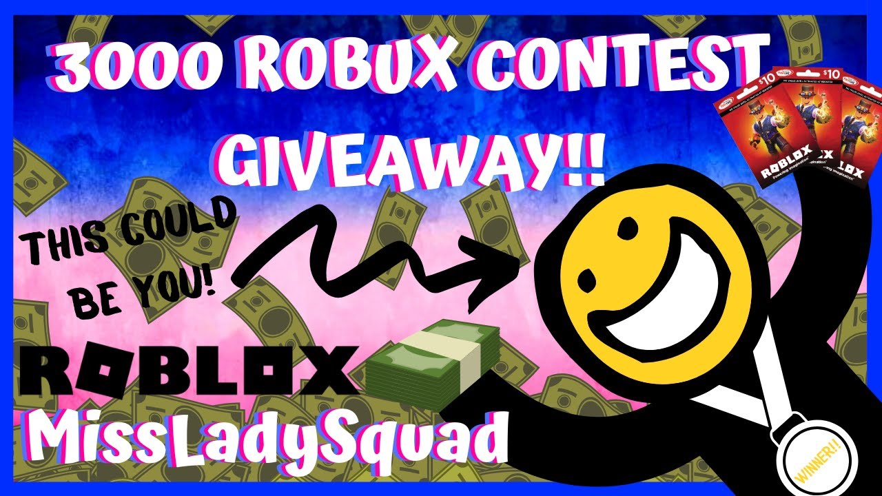 Roblox Contest Giveaway Missladysquad Closed - yay you win roblox