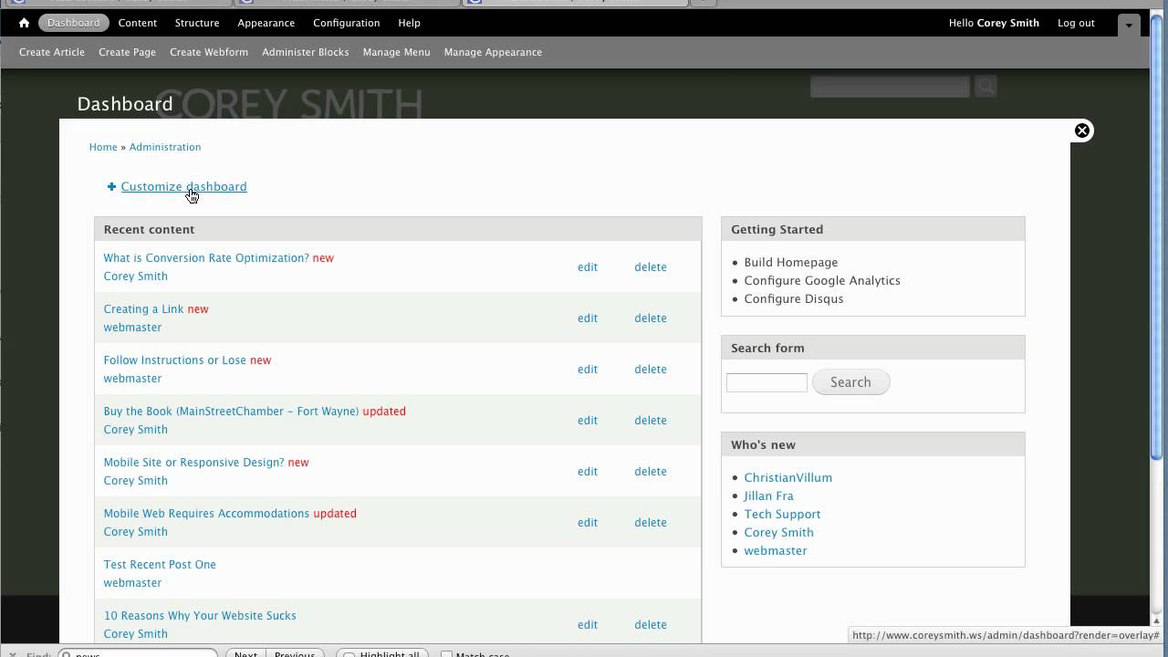 [drupal 7] admin menu overview - YouTube