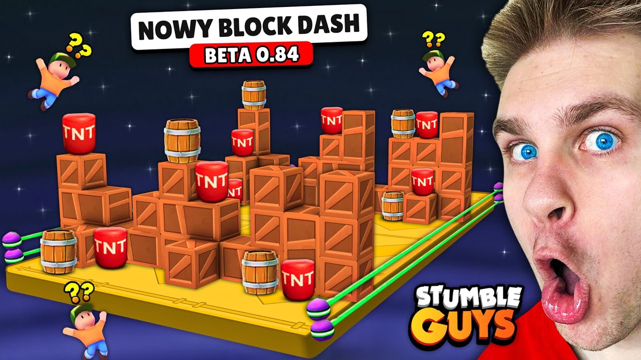 Testuję (PIERWSZY w POLSCE) ⚠️ NOWĄ MAPĘ BLOCK DASH 📦 [na BETA 0.84] w Stumble Guys! 😱