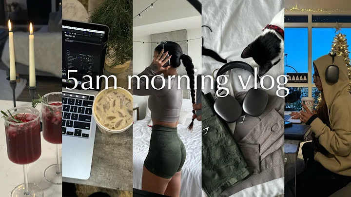 5am Morning Vlog | my glute workout routine, making holiday cocktails, productive day in my life